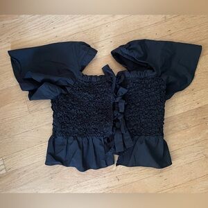 Mare mare x Anthropologie peplum bow blouse